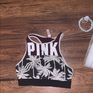 Pink Victoria’s Secret racer back high neck bra
